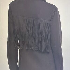WeWoreWhat BLACK Fringe Jacket… please note tan color is not available